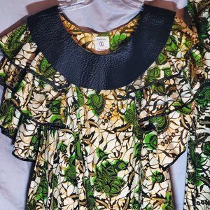 AMPADU African Design Skirt/Blouse/Cap